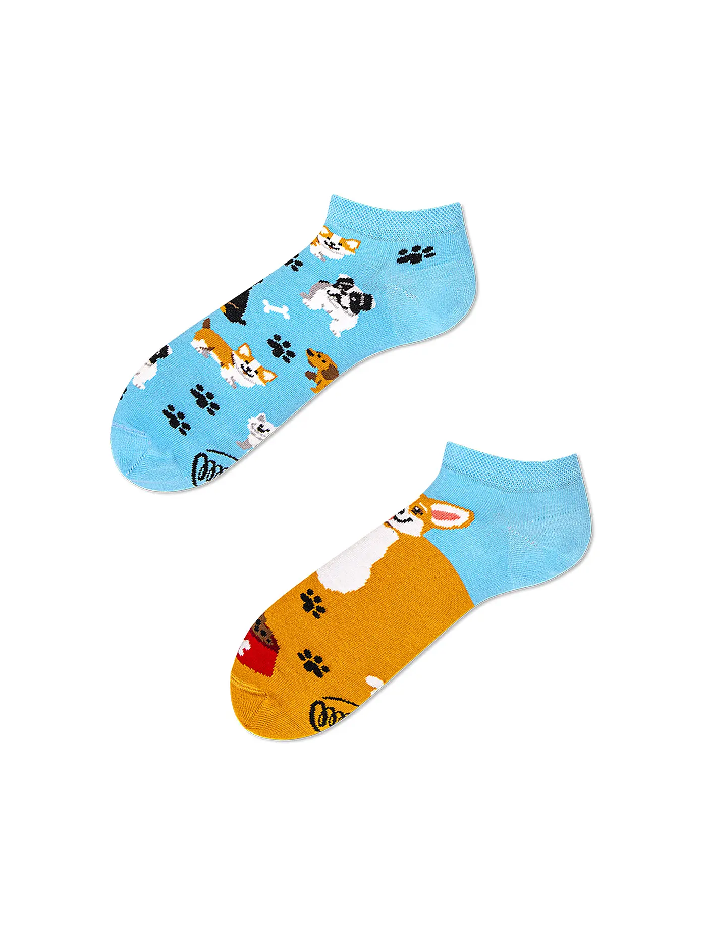MANY MORNINGS | Damen Sneaker Socken PLAYFUL CAT blau | 